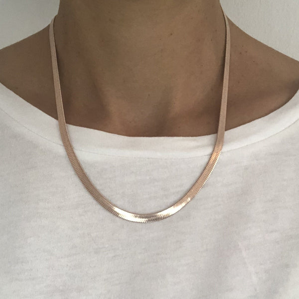 Snake Necklace Pink Gold