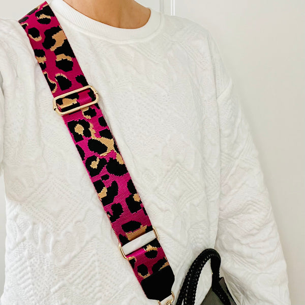 Leopard Fuksia Bag Strap