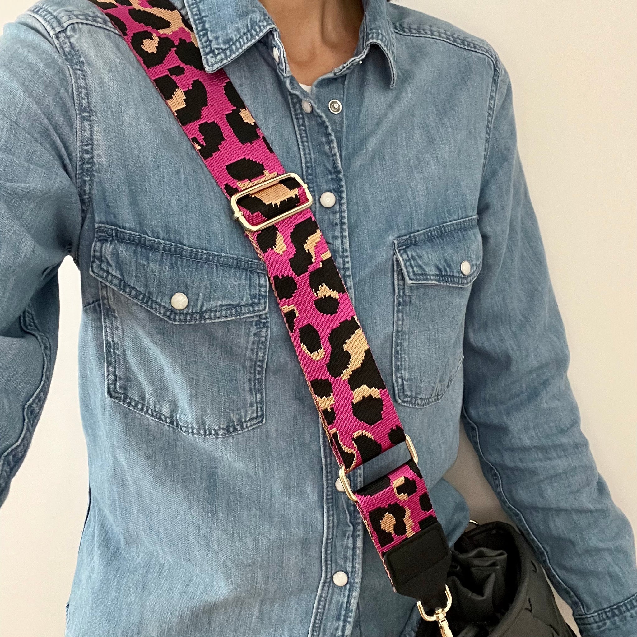 Leopard Fuksia Bag Strap