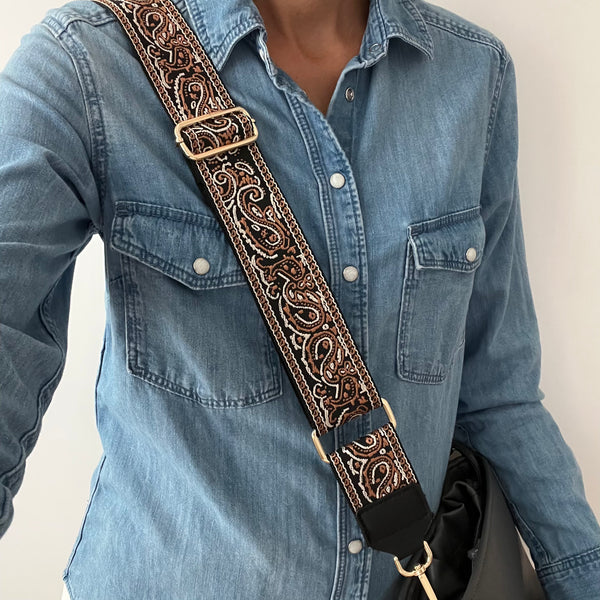 Boho Black Bag Strap